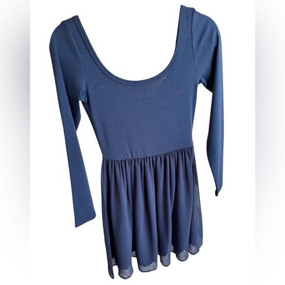 Gap Blue Long Sleeve Fit & Flare Mini Dress - Small Petite NWT - Picture 3 of 6